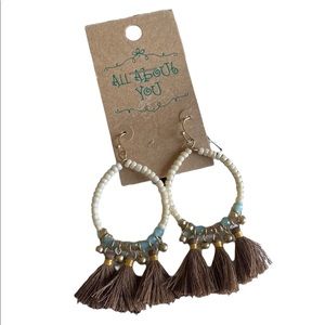 Boho Fringed Hoop Earrings
